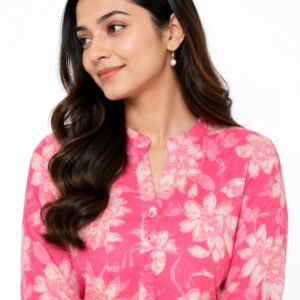 Rosé Bloom Cotton Co-Ord Set for Women