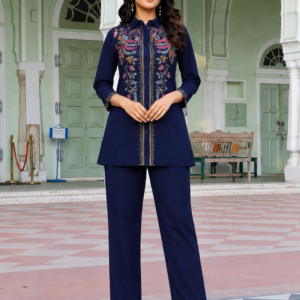 Royal Navy Embroidered Shirt & Straight Trousers Co-ord Set